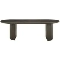 Kingston 12 Seater Oval Dining Table with Fluted Base - Brown