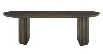 Kingston 12 Seater Oval Dining Table with Fluted Base - Brown image