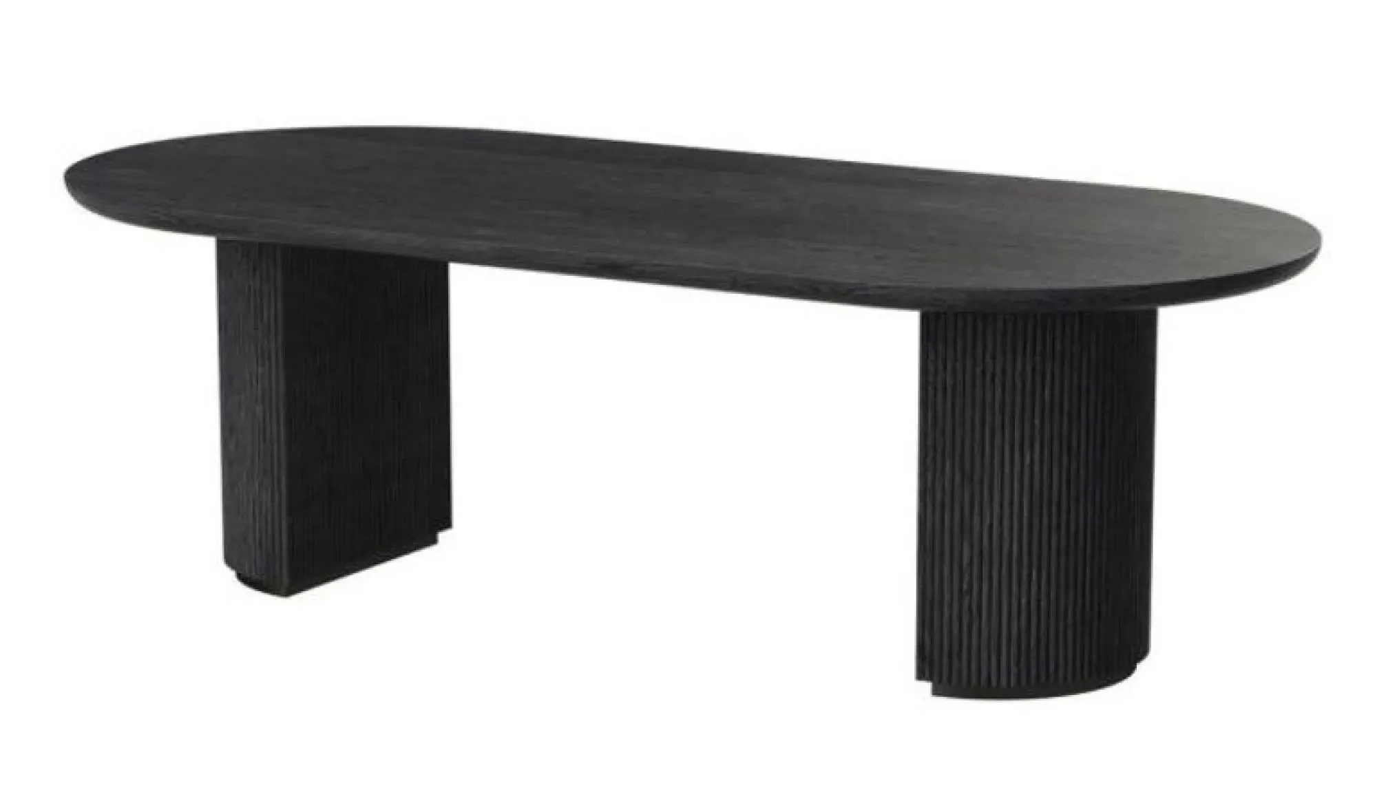 Kingston 12 Seater Oval Dining Table with Fluted Base - Dark Coffee