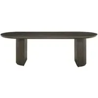Kingston 12 Seater Oval Dining Table with Fluted Base - Dark Coffee