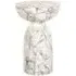 Kita Round End Table - White, Marble Effect