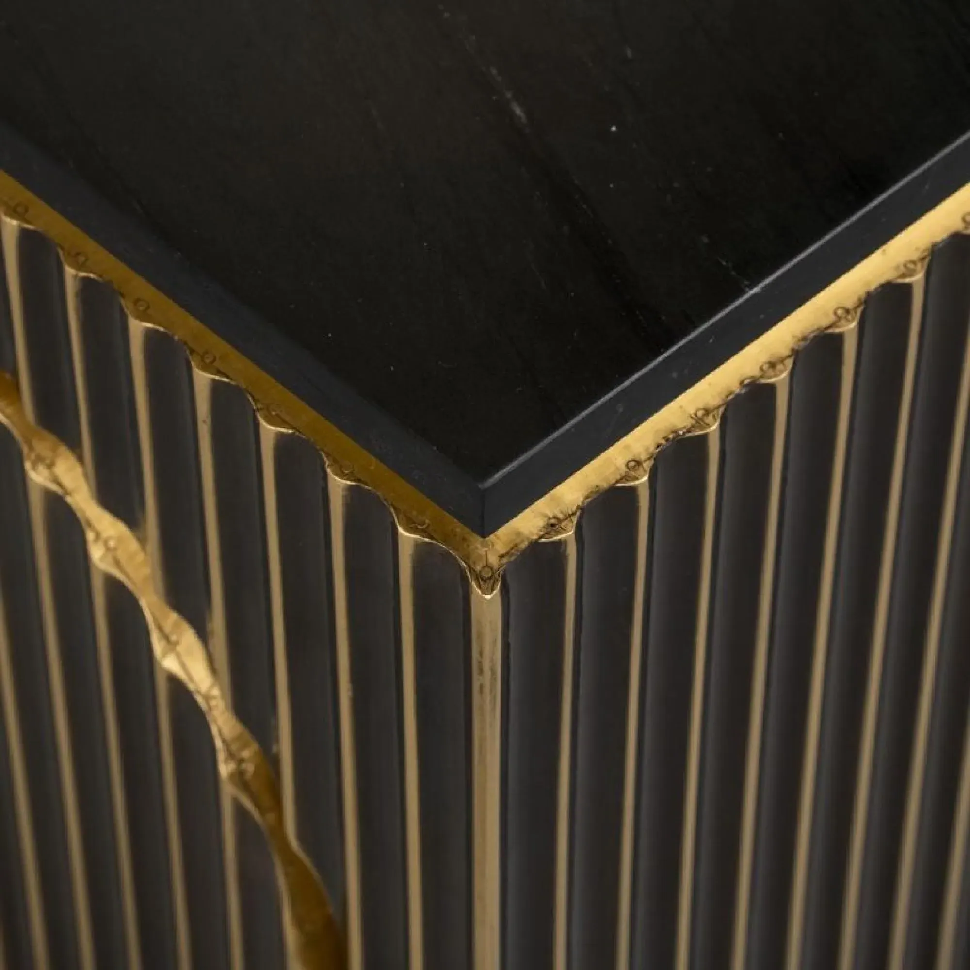 Les Arcs 1 Door Bedside Cabinet - Brushed Gold