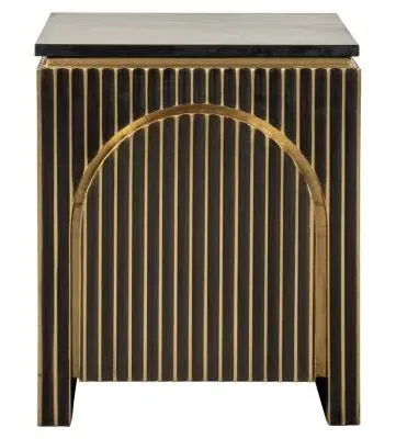 Les Arcs 1 Door Bedside Cabinet - Brushed Gold image