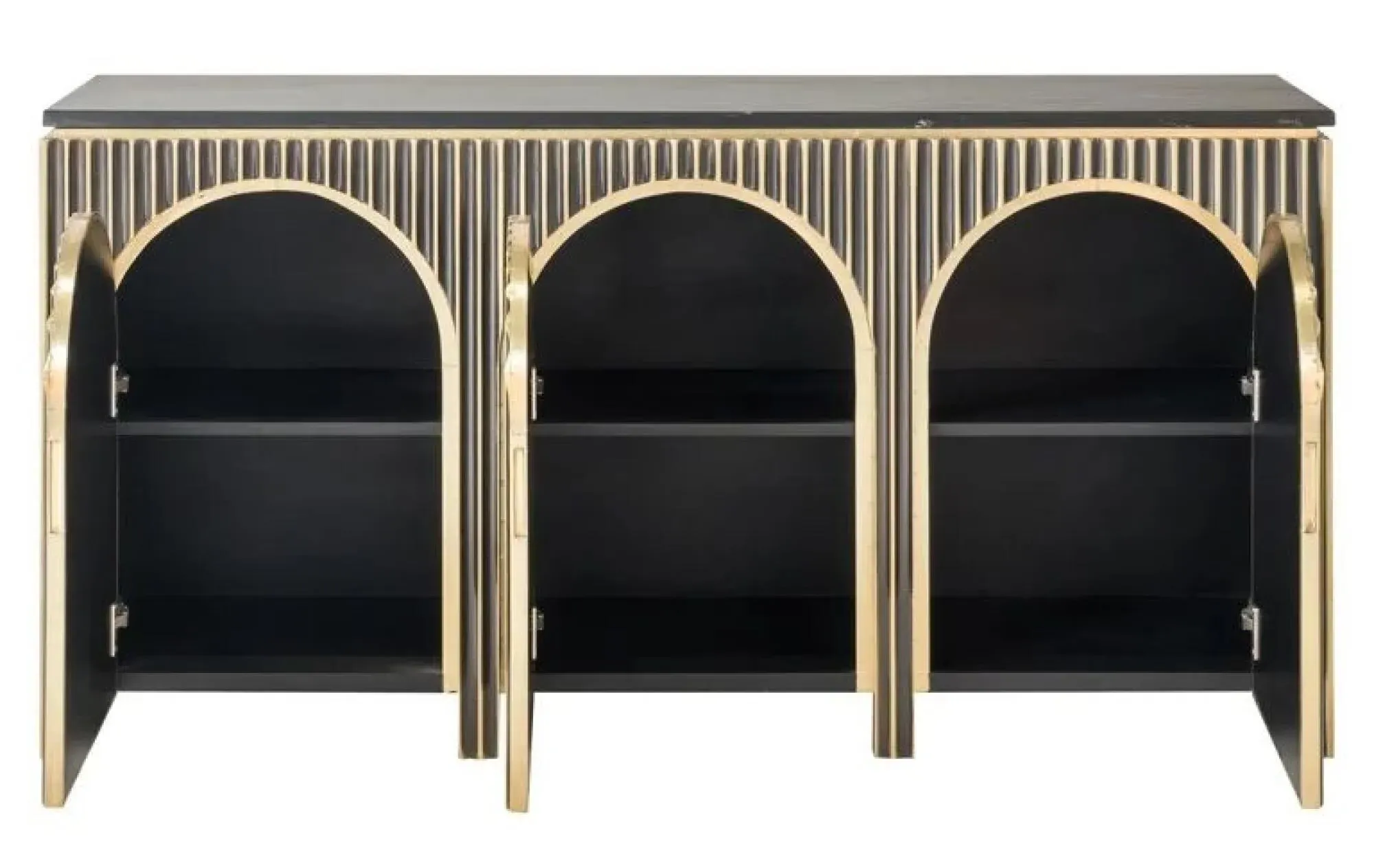 Les Arcs 3 Door Large Sideboard - Brushed Gold