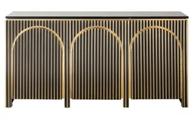 Les Arcs 3 Door Large Sideboard - Brushed Gold