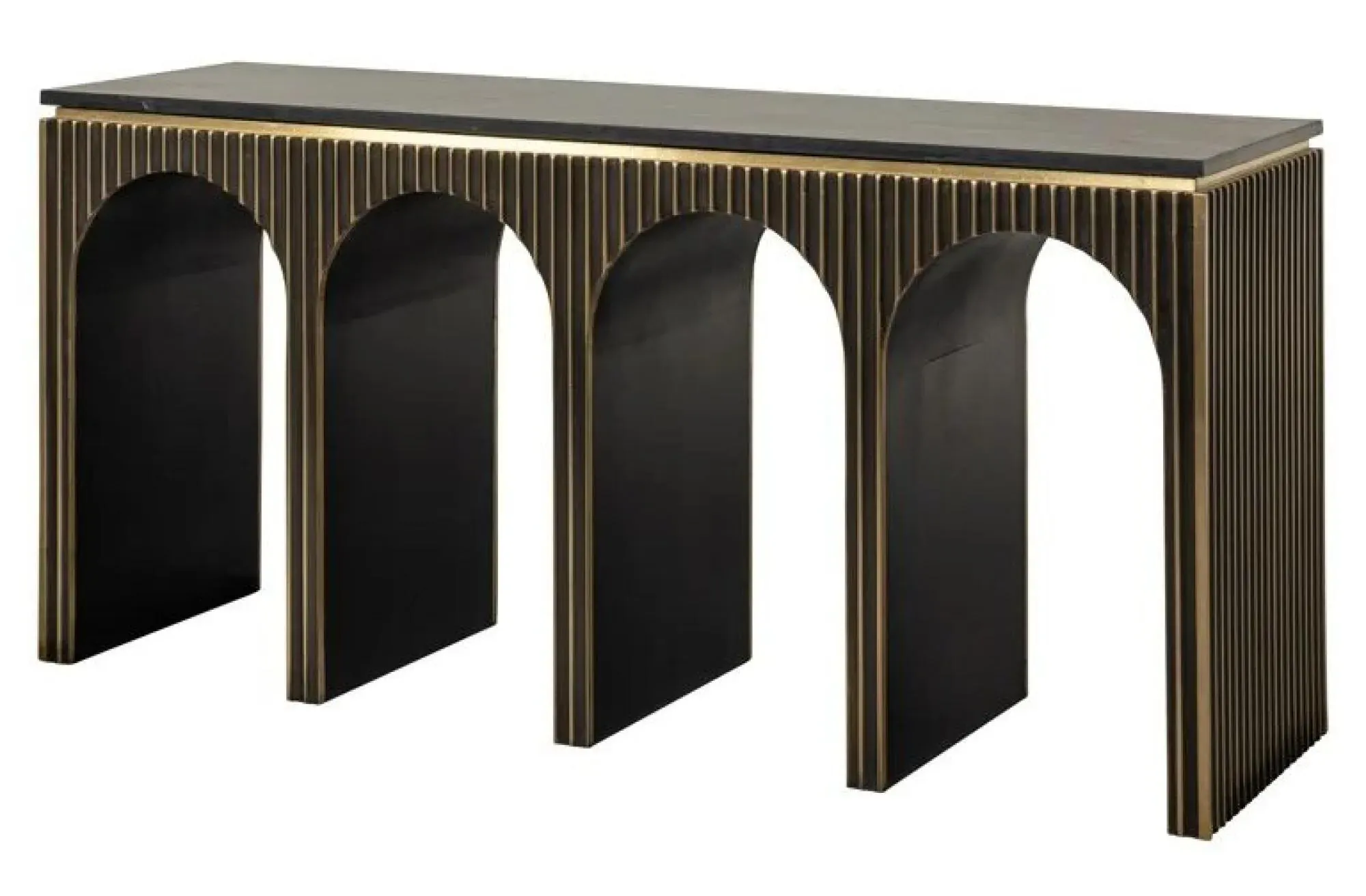 Les Arcs Console Table - Brushed Gold