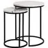 Lexington Set of 2 Round Corner Tables - White, Marble
