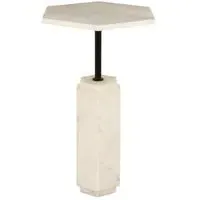 Lilitha Hexagonal Side Table - Cream, Marble