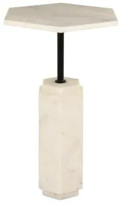 Lilitha Hexagonal Side Table - Cream, Marble image