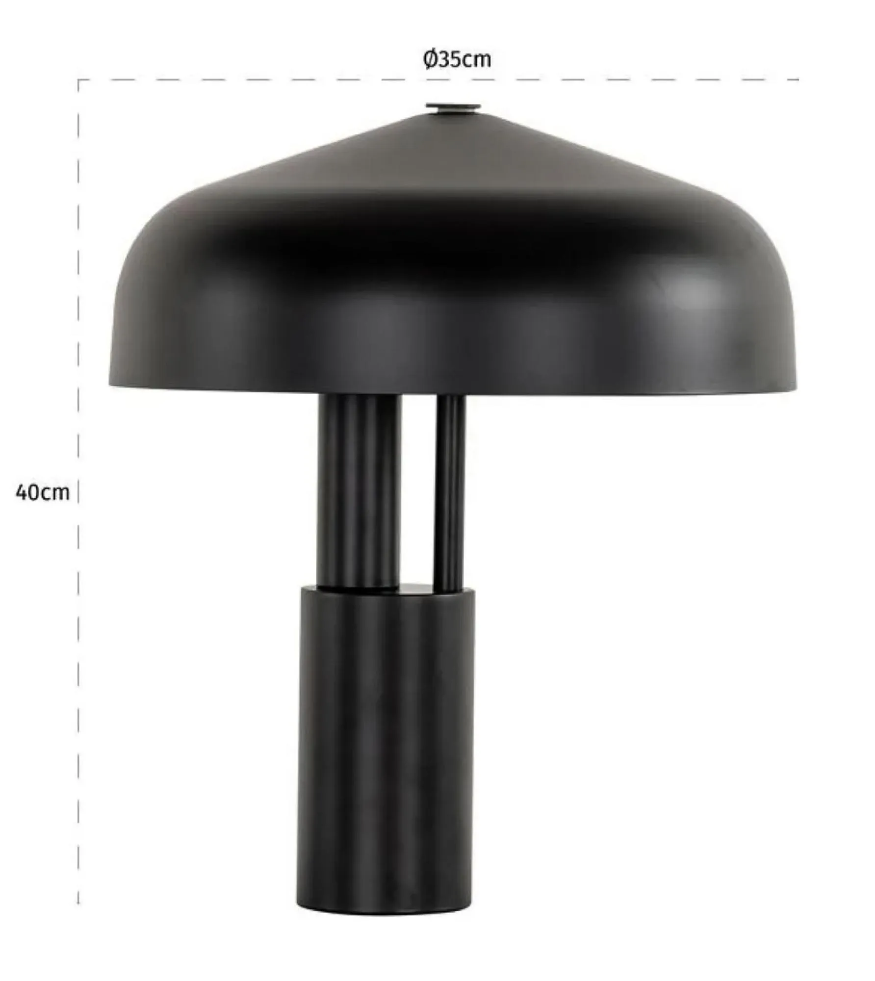 Linzy Table Lamp - Black, Metal