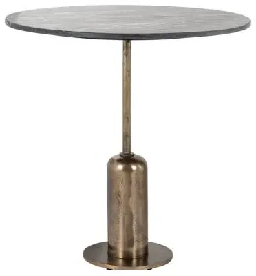 Logan 2-Seater Round Dining Table - Black, Marble