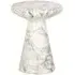 Lohan Round End Table - White, Marble Effect
