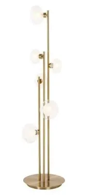 Luva Glass Floor Lamp - Brushed Gold, Metal