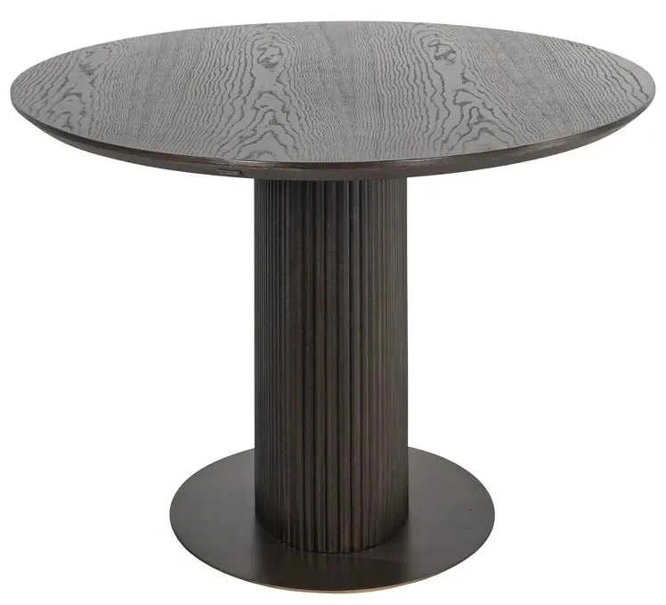 Luxor 10 Seater Oval Pedestal Dining Table - Brown, Brushed Brass