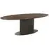 Luxor 10 Seater Oval Pedestal Dining Table - Brown, Brushed Brass