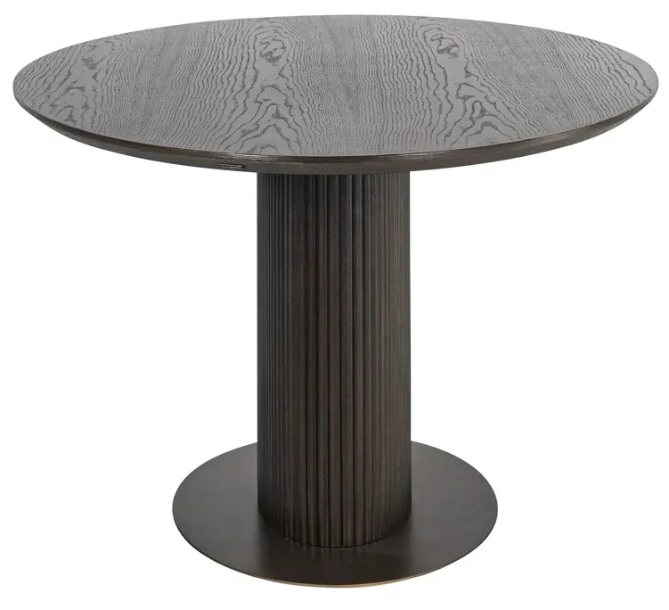 Luxor 12 Seater Oval Pedestal Dining Table - Brown, Brushed Brass