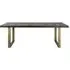 Luxor 8 Seater Dining Table - Brown, Brushed Brass