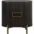 Luxor Curved Bedside Cabinet with Door - Brown, Brushed Brass