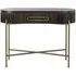 Luxor Curved Console Table with Drawer - Brown, Brushed Brass