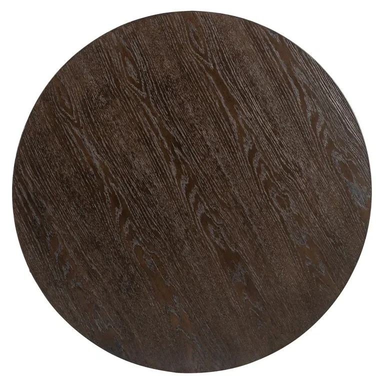 Luxor Small Round Coffee Table - Brown, Brushed Brass