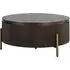 Luxor Small Round Coffee Table - Brown, Brushed Brass