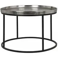 Lyam Round Coffee Table with Tray - Silver