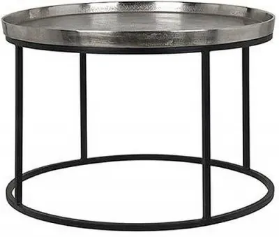 Lyam Round Coffee Table with Tray - Silver image
