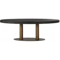 Macaron 10-Seater Oval Dining Table - Black Rustic Oak, Gold