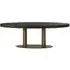 Macaron 10-Seater Oval Dining Table - Black Rustic Oak, Gold