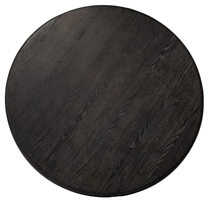 Macaron 4-Seater Round Dining Table - Black Rustic Oak, Gold