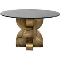 Maddox 4-Seater Round Dining Table - Black, Marble