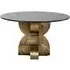 Maddox 4-Seater Round Dining Table - Black, Marble