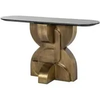 Maddox Console Table - Black, Marble