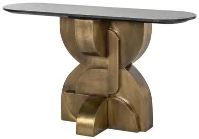 Maddox Console Table - Black, Marble image