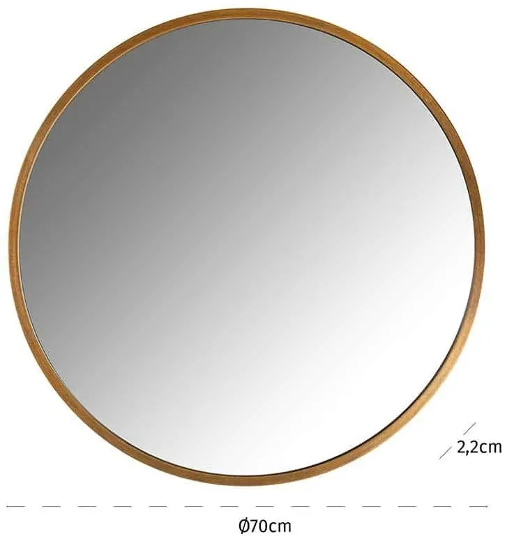 Maeron Round Wall Mirror - Gold