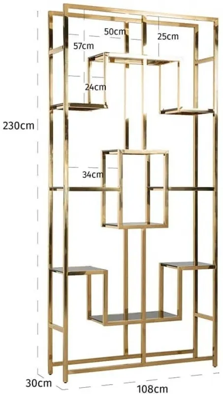 Magnus Open Shelving Unit - Black, Glass