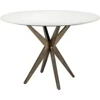 Maisy 2-Seater Round Dining Table with Spider Legs - White, Marble