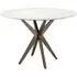 Maisy 2-Seater Round Dining Table with Spider Legs - White, Marble