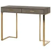 Marie Lou 2 Drawer Console Table - Grey, Gold