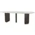 Mayfield 10-Seater Oval Dining Table - White Marble, Dark Wood