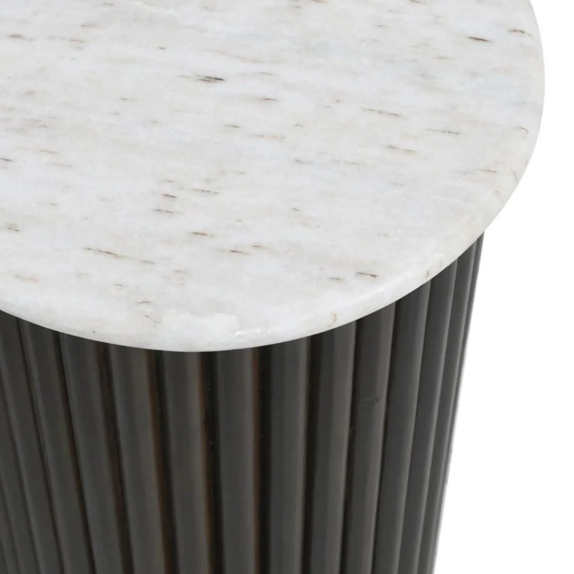 Mayfield 2 Tier Coffee Table - White Marble, Dark Wood