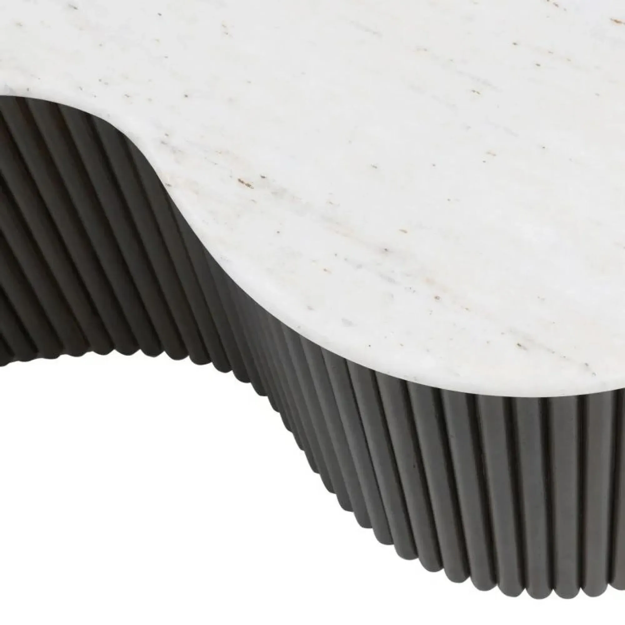 Mayfield 2 Tier Coffee Table - White Marble, Dark Wood