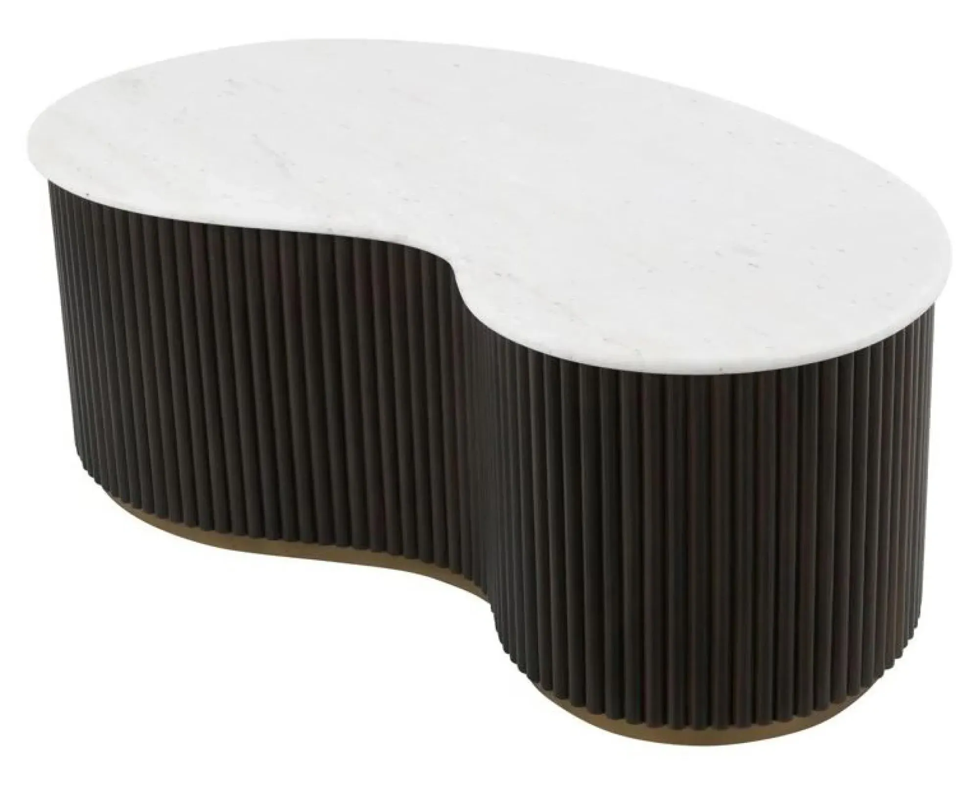 Mayfield 2 Tier Coffee Table - White Marble, Dark Wood