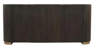 Mayfield Extra Large Sideboard - White Marble, Dark Wood