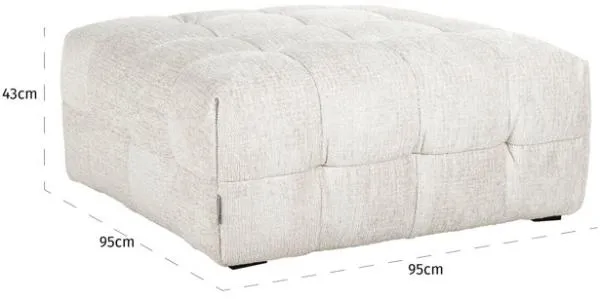 Merrol Fabric Pouffe - Cream
