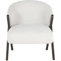 Mia Accent Chair - White, Boucle Fabric