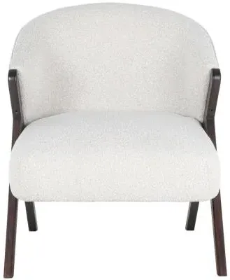 Mia Accent Chair - White, Boucle Fabric