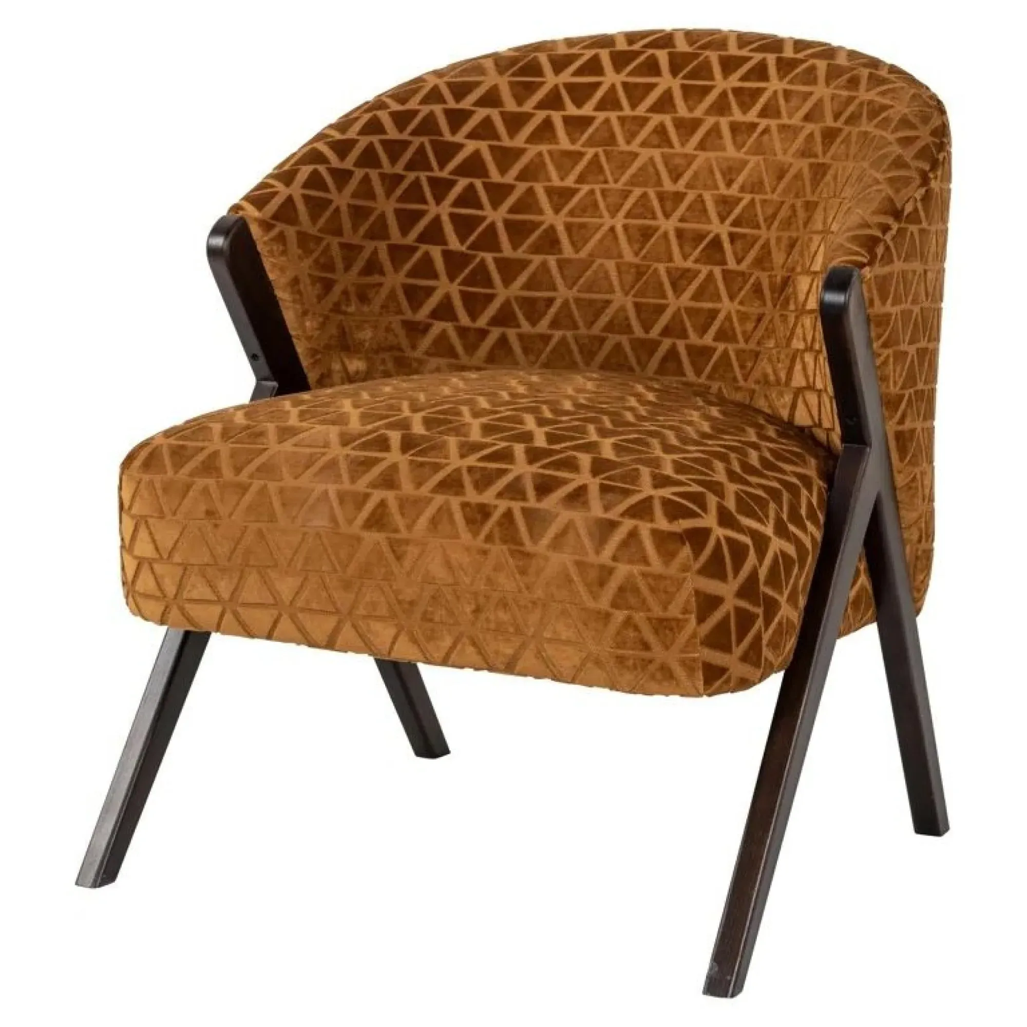 Mia Accent Chair with Black Legs - Gold