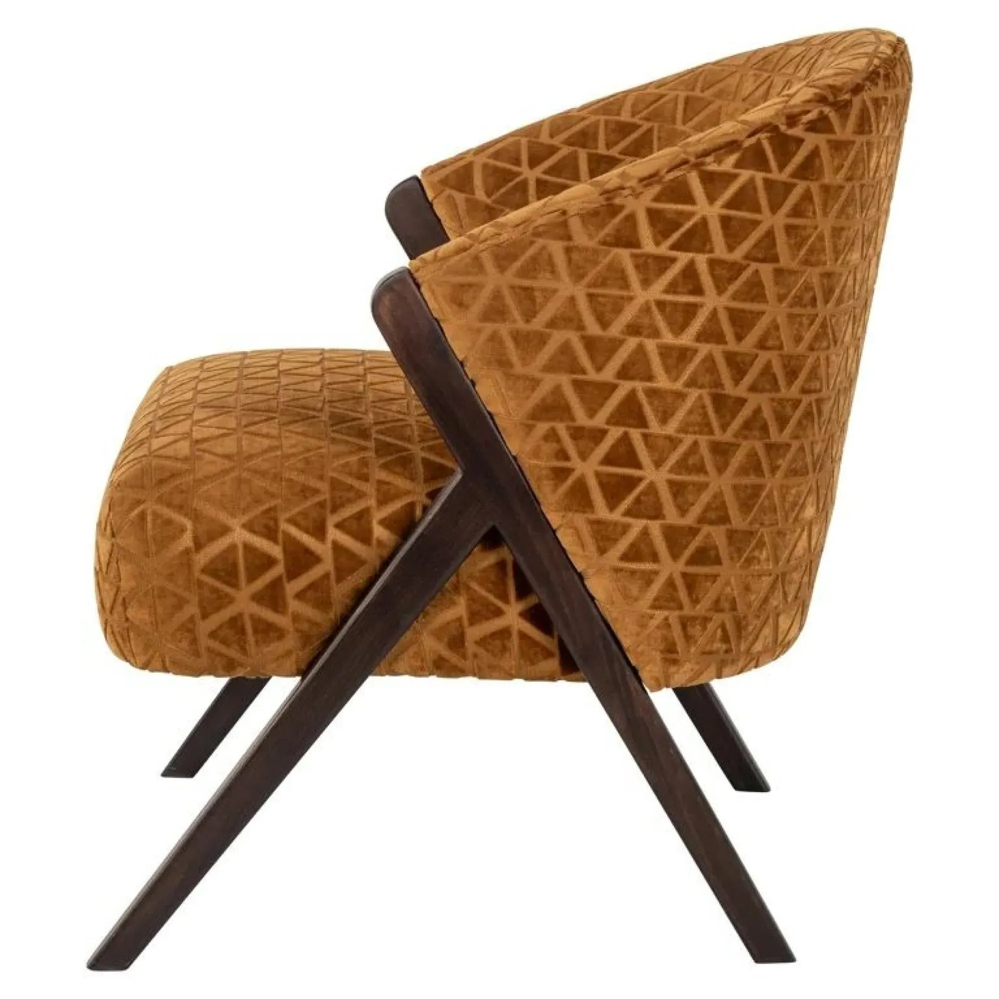 Mia Accent Chair with Black Legs - Gold
