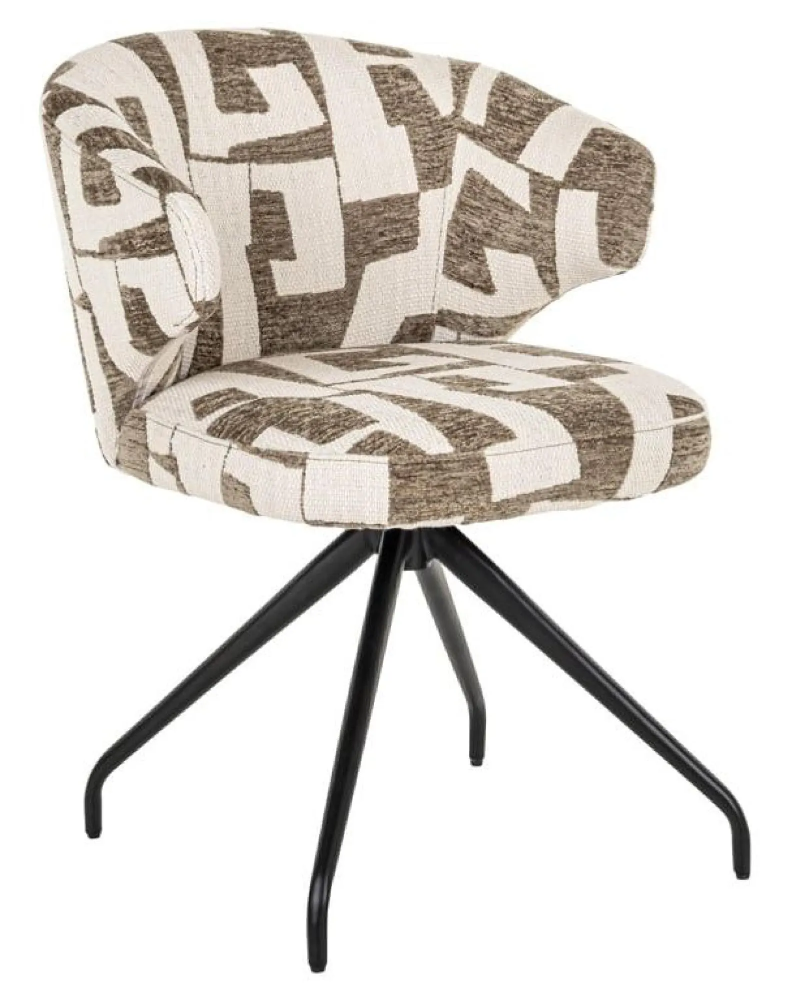 Milly Swivel Dining Chair - Moss Graffic, Fabric